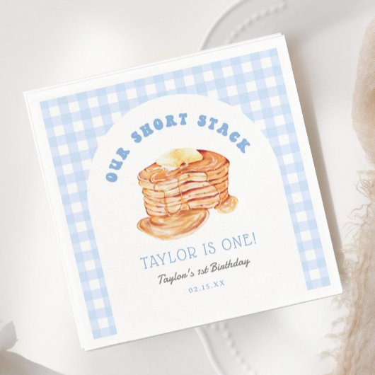 ブルーボーイパンケーキブレックファースト1st誕生日パーティー スタンダードカクテルナプキン