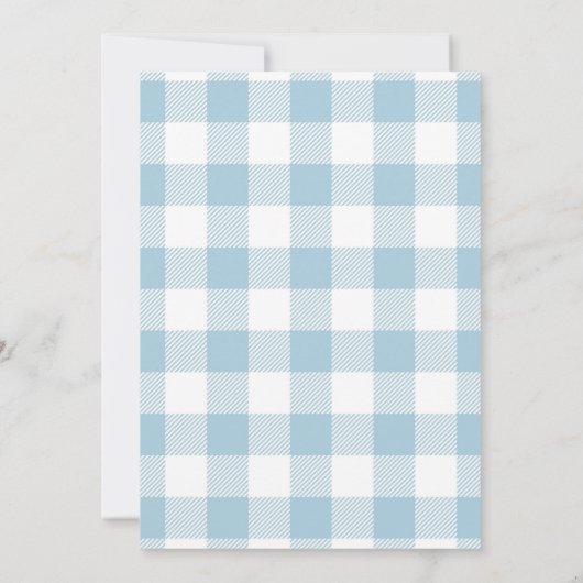 ブルーボーイビーリースウィート1st誕生日プレイドテディベア 招待状 (裏面)