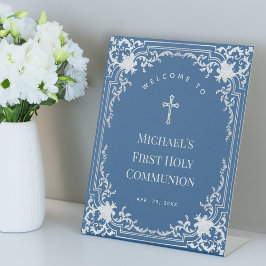 ブルーボーイファースト大聖堂ウェルカムエレガントヴィンテージ 台座サイン