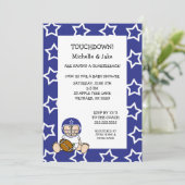 ブルーボーイフットボールのベビーシャワーの招待状 招待状 (スタンド正面)