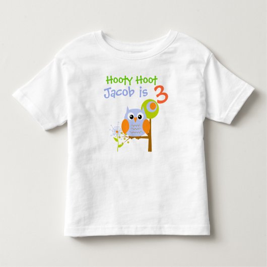ブルーボーイフルパーソナライズされた誕生日Tシャツ トドラーTシャツ (正面)