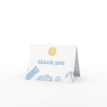 ブルーボーイプールパーティーベビーシャワーサンキューカード