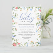 ブルーボーイベビーイン開花ベビーシャワー 招待状 (スタンド正面)