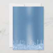 ブルーボーイベビーシャワーグリッタードリップベビー足ズインヴィタ 招待状 (裏面)