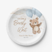 ブルーボーイベビーシャワー待つことができる ペーパープレート (正面)