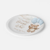 ブルーボーイベビーシャワー待つことができる ペーパープレート (アングル)