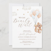 ブルーボーイベビーシャワー待つことができる 招待状 (正面)