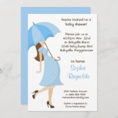 ブルーボーイベビーシャワー招待状モダンママ 招待状 (正面/裏面)