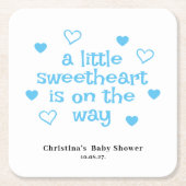 ブルーボーイベビーシャワー スクエアペーパーコースター (正面)