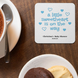 ブルーボーイベビーシャワー スクエアペーパーコースター