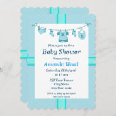 ブルーボーイベビーシャワー 招待状 (正面/裏面)