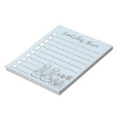 ブルーボーイベビーシューズパーソナライズされたシャワーto Doリスト ノートパッド (回転)