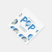 ブルーボーイベビーポップ・アートのシャワーを吹き付ける準備ができている スタンダードカクテルナプキン (角)