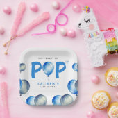 ブルーボーイベビーポップ・アートのシャワーを吹き付ける準備ができている ペーパープレート (パーティー)