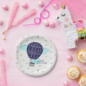 ブルーボーイホットエアバルーンベビーシャワーパーティー ペーパープレート (パーティー)