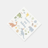 ブルーボーイボホ恐竜誕生日 スタンダードカクテルナプキン (角)