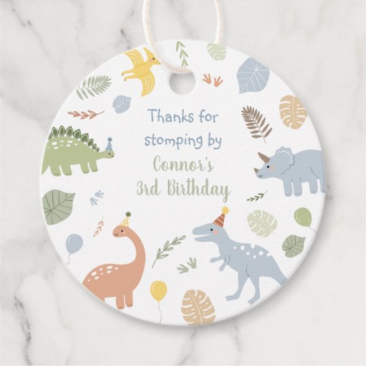 ブルーボーイボホ恐竜誕生日 フェイバータグ (正面)