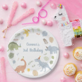 ブルーボーイボホ恐竜誕生日 ペーパープレート (パーティー)