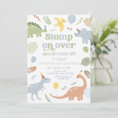 ブルーボーイボホ恐竜誕生日 招待状 (スタンド正面)