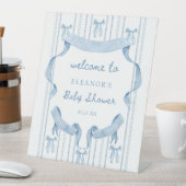 ブルーボーイボーイベビーシャワー歓迎テーブルサイン 台座サイン (インサイチュ)