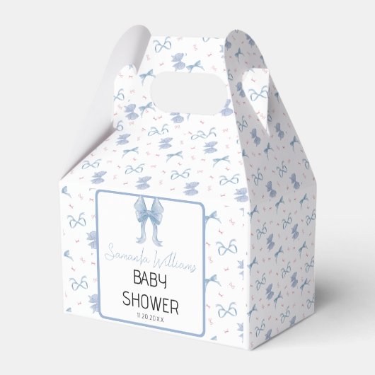 ブルーボーイボーイベビーシャワー水彩色 フェイバーボックス (正面サイド)