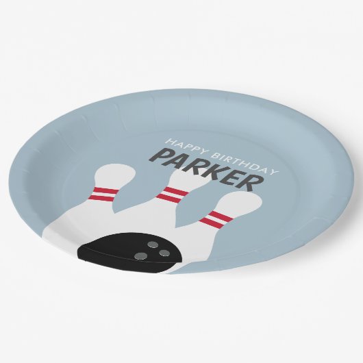 ブルーボーイボーリング誕生会 ペーパープレート (アングル)