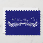 ブルーボーイミュージカルバタフライベビーシャワー招待状 招待状 (正面)