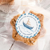 ブルーボーイモダン航海の1歳の誕生日 ラウンドシール