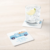 ブルーボーイリトルカボチャかわいい赤ちゃんシャワー スクエアペーパーコースター (インサイチュ)