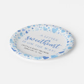 ブルーボーイリトルスウィートバレンタインベビーシャワー ペーパープレート (アングル)