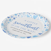 ブルーボーイリトルスウィートバレンタインベビーシャワー ペーパープレート (アングル)