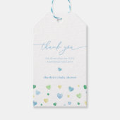 ブルーボーイリトルスウィートベビーシャワーメッセージカード ギフトタグ (正面)