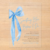 ブルーボーイング何か青い前に私はブライダルシャワー アクリル招待状 (正面)