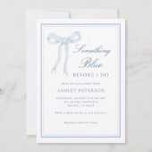 ブルーボーイング何か青い前に私はブライダルシャワー 招待状 (正面)