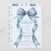 ブルーボーイング何か青い前に私はブライダルシャワー 招待状 (正面/裏面)