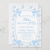 ブルーボーイング何か青い前に私はブライダルシャワー 招待状 (正面)