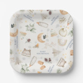 ブルーボーイ冬の赤ちゃんシャワー外は寒い ペーパープレート (正面)