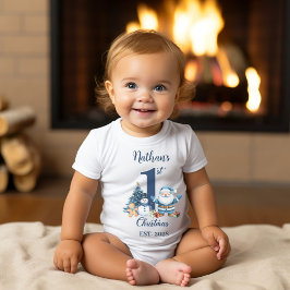 ブルーボーイ初めてのクリスマス ベビーボディスーツ