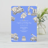 ブルーボーイ建築誕生日パーティー 招待状 (スタンド正面)