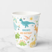 ブルーボーイ恐竜の誕生日パーティー 紙コップ (裏面)