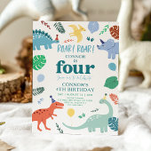 ブルーボーイ恐竜ボホ4歳の誕生日 招待状