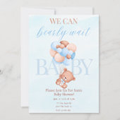 ブルーボーイ我々は赤ちゃんシャワー招待状待ち 招待状 (正面)