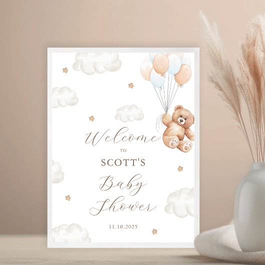 ブルーボーイ歓迎ベイビーシャワーを待つことができる ポスター