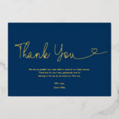 ブルーボーイ王室のベビーシャワースクリプトハート 箔招待状 (正面)