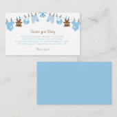 ブルーボーイ赤ちゃんシャワーベビー エンクロージャーカード (正面/裏面)