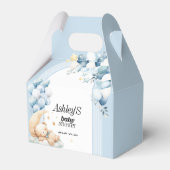 ブルーボーイ赤ちゃんシャワー熊と風船用愛箱 フェイバーボックス (裏面サイド)