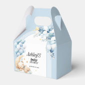 ブルーボーイ赤ちゃんシャワー熊と風船用愛箱 フェイバーボックス (正面サイド)