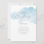 ブルーボーイ《キリスト教》洗礼式や命名式招待状。第一聖餐式 招待状 (正面)