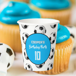 ブルーボーイ サッカー 誕生日パーティー 紙コップ