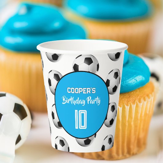ブルーボーイ サッカー 誕生日パーティー 紙コップ